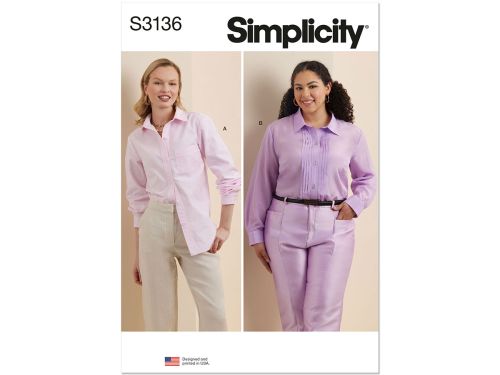 Great value *Seconds* Simplicity Pattern S3136 MISSES / PLUS TOP / VEST- Size W3 (30W-32W-34W-36W-38W) available to order online New Zealand