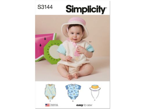 Great value *Seconds* Simplicity Pattern S3144 BABY SPORTSWEAR- Size A (XS-S-M-L) available to order online New Zealand