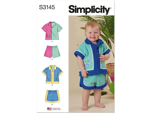 Great value *Seconds* Simplicity Pattern S3145 BABY SPORTSWEAR- Size A (XS-S-M-L) available to order online New Zealand