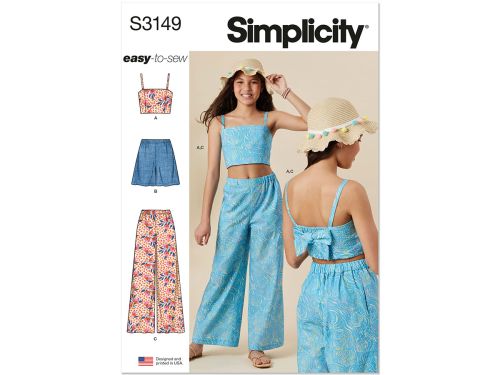 Great value *Seconds* Simplicity Pattern S3149 GIRL/GIRL SPORTSWEAR- Size A (7-8-10-12-14) available to order online New Zealand