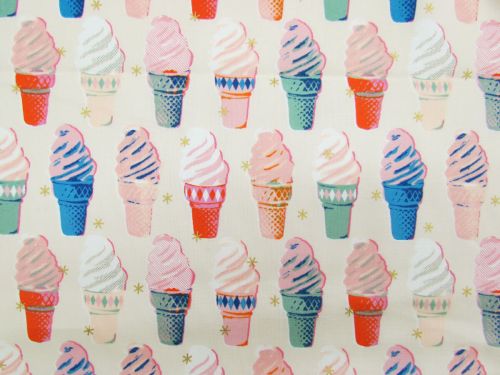 Great value Ruby Star Society Cotton- Best Day Ever- Ice Cream- Natural available to order online New Zealand