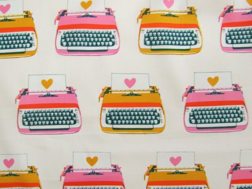 Great value Ruby Star Society Cotton- Best Day Ever- Typewriters- Natural available to order online New Zealand