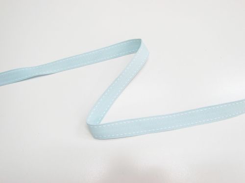 Great value 15mm Stitch Grosgrain Ribbon- Sky / White #T1032 available to order online New Zealand