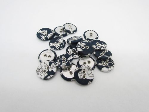 Great value 16mm Liberty Covered Button- Summer Blooms- A- FB699 available to order online New Zealand