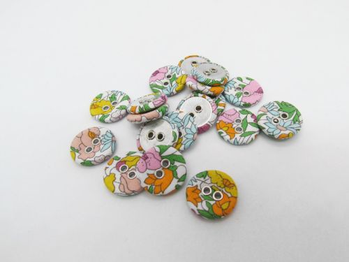 Great value 16mm Liberty Covered Button- Poppy Forest- A- FB703 available to order online New Zealand