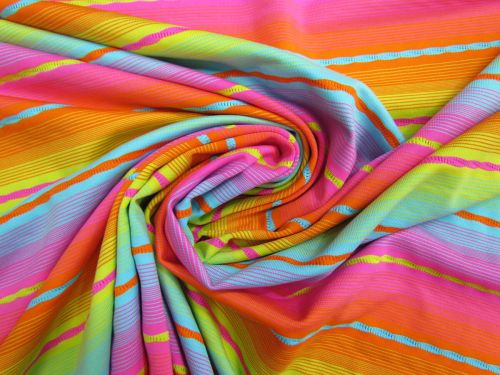 Great value Candy Rainbow Stripe Matte Spandex #14278 available to order online New Zealand