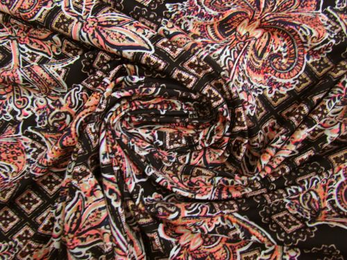 Great value Peach Tree Paisley Matte Spandex #14305 available to order online New Zealand
