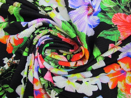 Great value Midnight Posy Waffle Spandex #14309 available to order online New Zealand