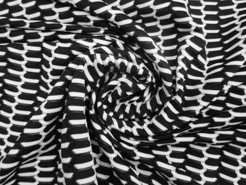 Great value Puzzle Stripe Jacquard Spandex- Black #14332 available to order online New Zealand