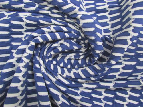 Great value Puzzle Stripe Jacquard Spandex- Blue #14333 available to order online New Zealand