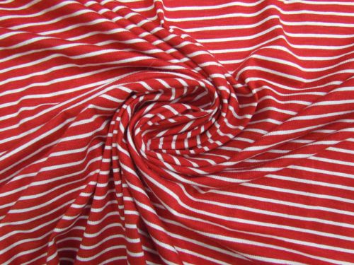 Great value Red Liquorice Stripe Viscose Jersey #14425 available to order online New Zealand