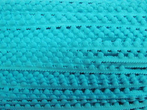 Great value 12mm Stretch Pom Pom Trim- Aqua #T1202 available to order online New Zealand