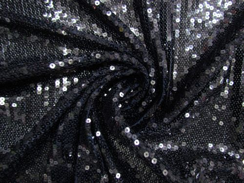 Great value Embroidered Sequins On Stretch Mesh- Ink Navy #14592 available to order online New Zealand