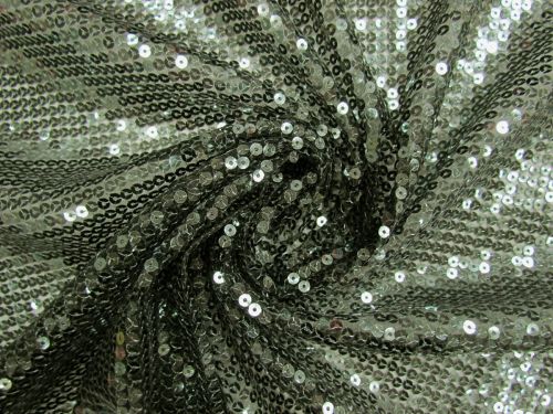 Great value Embroidered Sequins On Tulle- Seaweed Green #14598 available to order online New Zealand