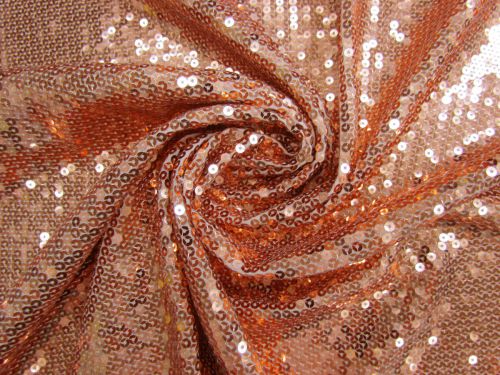 Great value Embroidered Sequins On Crepe Jersey- Maple Copper #14604 available to order online New Zealand