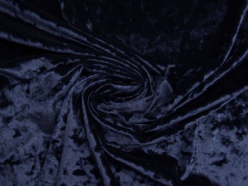 Great value Stretch Crushed Velvet- Midnight Navy Blue #14681 available to order online New Zealand