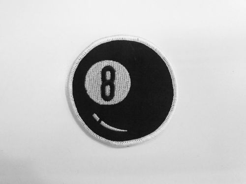 Great value Sew On Patch Motif- 8 Ball- White- P19 available to order online New Zealand