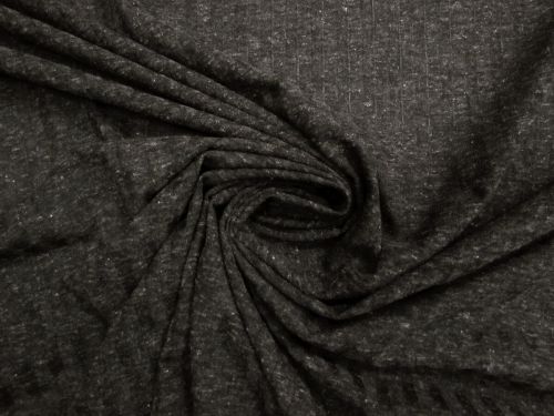 Great value Linen Blend Rib Jersey- Shadow Grey Speckle #14765 available to order online New Zealand