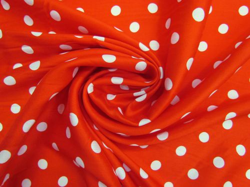 Great value Picnic Polka Dot Silk Faille- Red #14887 available to order online New Zealand