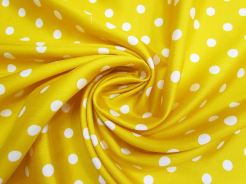 Great value Picnic Polka Dot Silk Faille- Yellow #14888 available to order online New Zealand