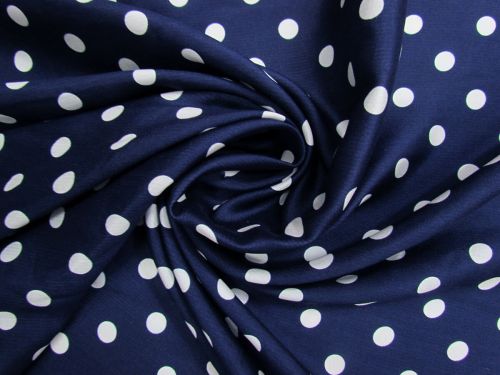 Great value Picnic Polka Dot Silk Faille- Navy Blue #14889 available to order online New Zealand
