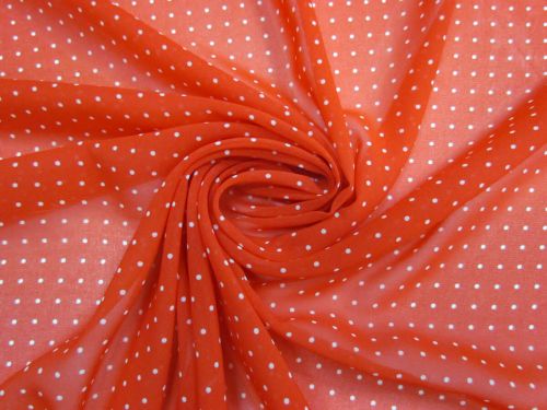 Great value Phoebe Polka Dot Recycled Georgette- Warm Red #14913 available to order online New Zealand