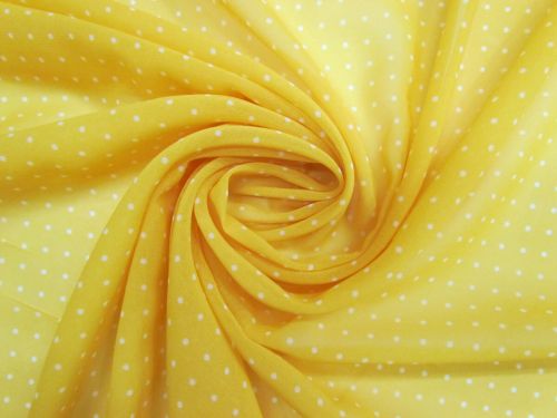 Great value Phoebe Polka Dot Recycled Georgette- Sunny Yellow #14914 available to order online New Zealand