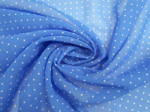 Great value Phoebe Polka Dot Recycled Georgette- Blue #14915 available to order online New Zealand