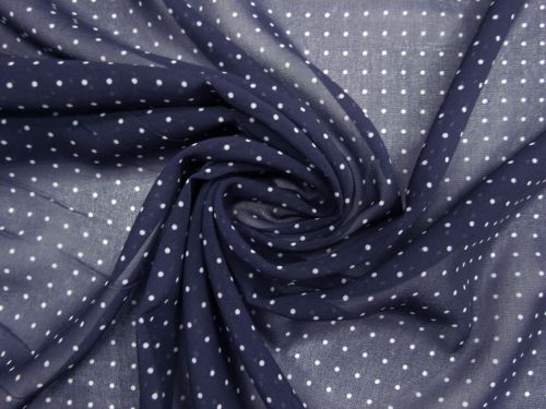 Great value Phoebe Polka Dot Recycled Georgette- Navy Blue #14916 available to order online New Zealand