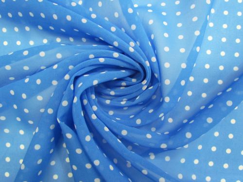 Great value Piper Polka Dot Recycled Georgette- Blue #14919 available to order online New Zealand