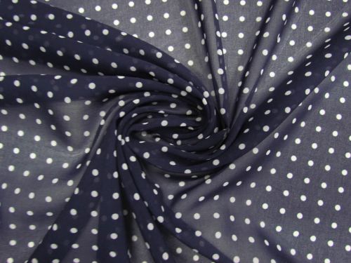 Great value Piper Polka Dot Recycled Georgette- Navy Blue #14920 available to order online New Zealand