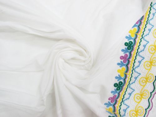 Great value Gabriella Flower Embroidered Cotton Voile #14997 available to order online New Zealand