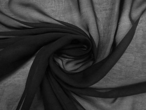 Great value Silk Cotton Chiffon- Crow Black #15172 available to order online New Zealand