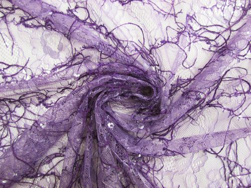 Great value Violet Bouquet Embroidered Slung Sequins On Lace #15194 available to order online New Zealand