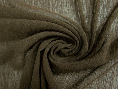 Great value Crinkle Cotton Blend Gauze- Olive Brown #15218 available to order online New Zealand
