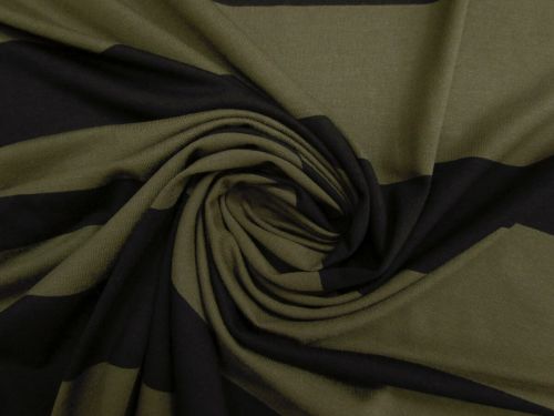 Great value Olive Vine Stripe Viscose Jersey #15369 available to order online New Zealand