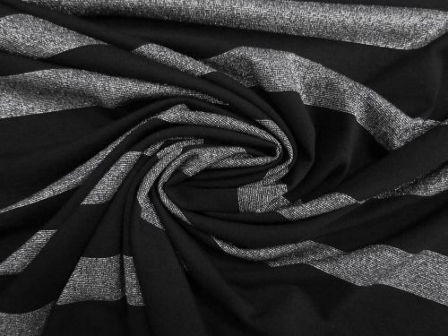 Great value Silver Shimmer Stripe Viscose Jersey #15370 available to order online New Zealand
