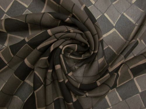 Great value Chocolate Checkerboard Viscose Chiffon #15416 available to order online New Zealand