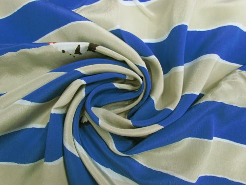 Great value *Seconds* Boardwalk Stripe Silk Crepe De Chine #15421 available to order online New Zealand