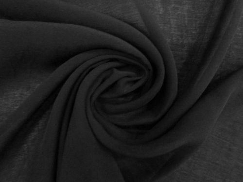Great value 1.4m Final Remnant Piece- Viscose Blend Crinkle Organdy- Black #13184 available to order online New Zealand