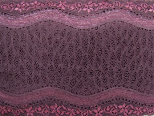 Great value 16cm Jasmine Swirl Stretch Lace Trim- Deep Mauve #T1428 available to order online New Zealand