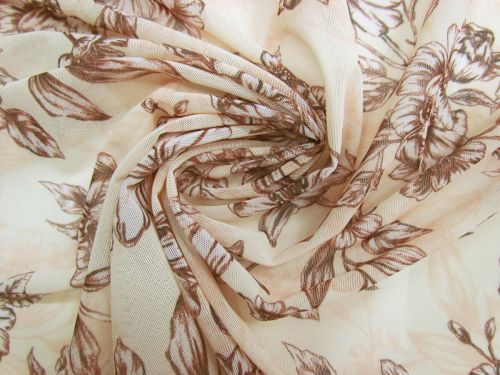 Great value Vanilla Bean Floral Lightweight Powermesh #15471 available to order online New Zealand