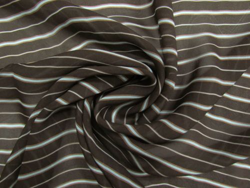 Great value Charlotte Stripe Viscose Chiffon- Chocolate #15488 available to order online New Zealand