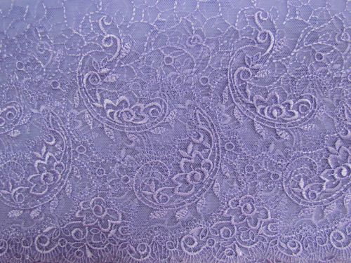 Great value 18cm Periwinkle Paisley Embroidered Tulle Lace Trim #T1470 available to order online New Zealand