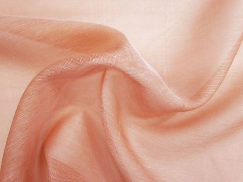 Great value Silk Linen Slub Organza- Prawn Pink #15539 available to order online New Zealand