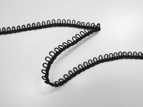 Great value Elastic Rouleau Button Loop Trim- Black #T1483 available to order online New Zealand