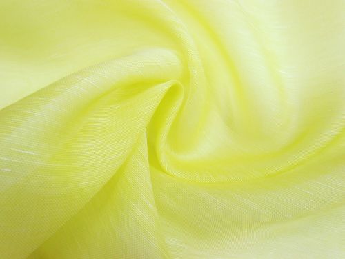 Great value Silk Linen Slub Organza- Citrus Yellow #15655 available to order online New Zealand