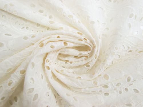 Great value Paradise Cotton Voile Broderie Anglaise- Cream #15657 available to order online New Zealand