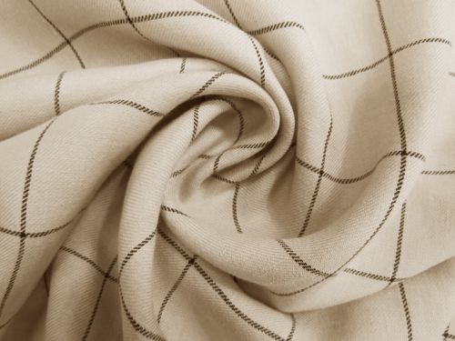 Great value Cottage Window Check Linen Ramie Twill- Wheat Beige #15658 available to order online New Zealand