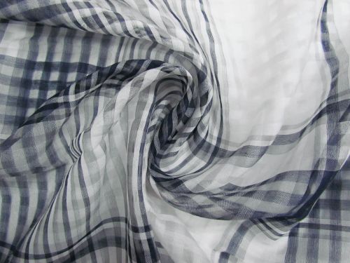 Great value Blueberry Pie Check Silk Cotton Gauze #15677 available to order online New Zealand